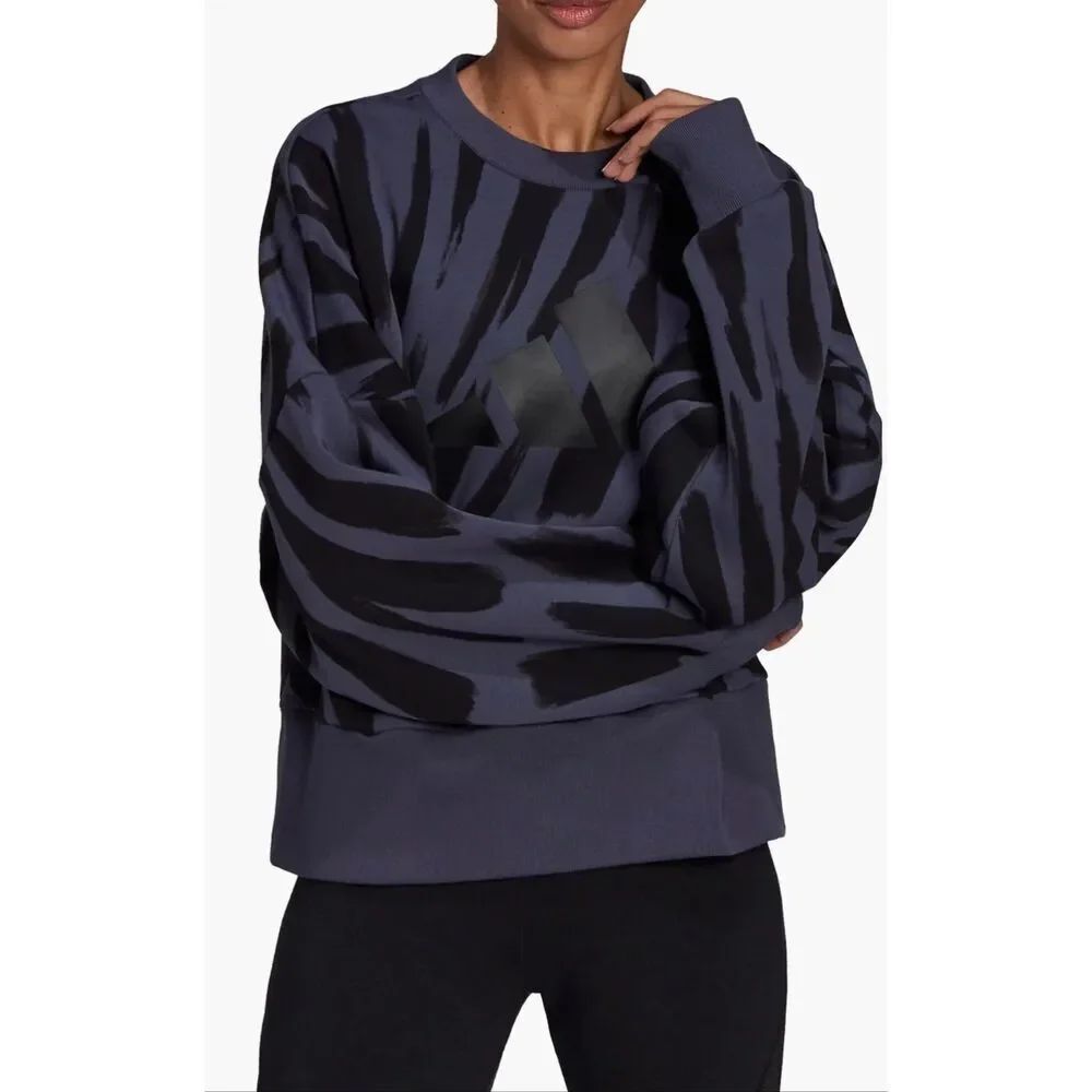 NWOT Rare Adidas Future Icon Feel Fierce Sweatshirt Sz XL Black Purple